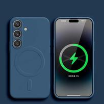 Skysto silikono magnetinis smūgiams atsparus dėklas, skirtas Samsung Galaxy S25 Edge S24 Ultra S23 FE S22 Plus, su Magsafe belaidžio įkrovimo dangteliu For Samsung S25 FE