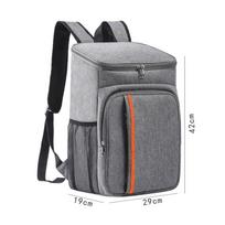 Large Capacity Insulated Picnic Backpack: Waterproof, Double Shoulder Design for Cold Preservation and Outdoor Use pilka spalva