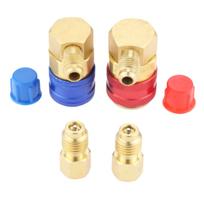 R134a Quick Coupler HZ-MONSTAR Connector High Pressure Low Pressure 2 1/4 inch FL-M x 13 mm, 1/4 inch FL-M x 16 mm