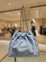 Coco Chain Light Blue Denim Drawstring Shoulder Bag ONE SIZE