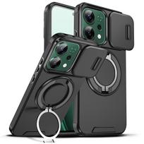 For Oppo Reno 15 Pro Case, Magnetic Camera Cover Phone  Case Cover with 360° Rotating Ring Holder for Oppo Reno 15 F/Reno 14/Reno 13 Pro Reno 15 Pro juoda