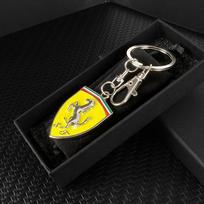 Metalinis 3D Ferrari SJ Emblema Raktų pakabukas Raktų pakabukas Ženklelis Raktų pakabukas Ferrari Roma F8 SF9018121360 F4301575M 488 599 612 FF F12 R