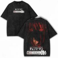 Anime Chainsaw Man Bombs Devil Reze Print T-Shirts Street Vintage Washed Oversized Oversized Male Female Best Selling Clothes L