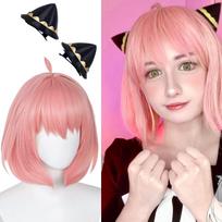 Anime SPY×FAMILY Role Wig Stage Sitcom Perform Clothing Match Simulation Short Hair Anya Forger Character Modeling Bob Haircut