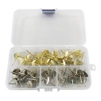 50Pcs Picture Frame Hanging Tacks Gold and Silver Artworks Hangers Kits for Drywalls and Wood Surfaces Clocks Nail Hook 1