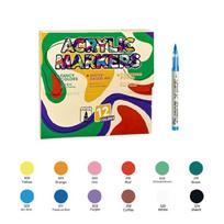 Multipurpose Brush Tip Acrylic Paint Pen Acrylic Paint Marker for Journaling Card Making Painting Illustrations