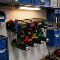 Elektrinio įrankio organizatorius Gręžtuvų laikiklis Universalus Metalinis Lengvai montuojamas Sieninis Pakabukas Naudingas