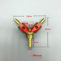 6mm 8mm 10mm 20 Hose Barb Y Type Three 3 Way Brass Shut Off Ball Valve Pipe Fitting Connector Adapter For Fuel Gas Water Oil Air