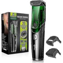 Vacuum Beard Trimmer, Rechargeable Mustache Trimmer with Adjustable Length Comb (1-20MM), IPX6 Waterproof Trimmer