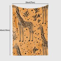 Luxurious Giraffe Print Fleece Throw Blanket - Ideal Gift for African Girls, Daughters, and Granddaughters - Soft, Durable 100% 75x90cm
