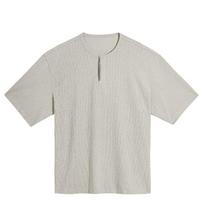 HAUT TON Men's Henley Contrast Stitch Short Sleeve T-Shirt L