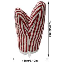 Oven Mitts Heat Resistant Striped Microwave Kitchen Gloves Cooking Mitts for Home Apartment Restaurant Gatherings BBQ Grill raudona