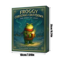 2026 Christmas Frog Advent 2D Acrylic Ornament Decor 24 Days Frog Themed Advent Pendant for Home Christmas Tree Car Rearview 24pcs