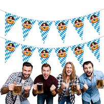 Oktoberfest Decorations 26 Ft Bavarian Flag Banner Beer Festival Supplies Garland Bunting Sign for Garden Bar Home Tents Outdoor