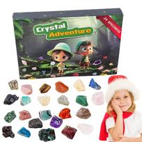 Natural Gemstone Advent Calendar Christmas Advent Calendar Rocks Kids 24 Days Natural Rock Calendar Gemstone Stone Learning Kit L