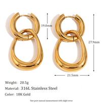 MamacitaSlay Minimalist Geometric19mm Hoops Oval Drop earrings stainless steel jewelry woman Waterproof Accessories for women