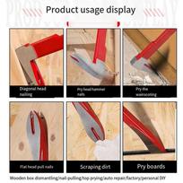 ABUL-4-Piece Nail Puller Tool Set, 12In, 1In, 8In - Heavy Duty & Mini Pry Bar, For Home Remolding & Woodworking raudona