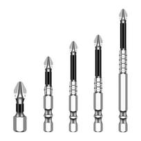 Upgraded Non-slip PH2 Impact Driver Bit Set With Magnetic Phillips Screwdriver Tool Impact Resistance WaterProof Bits 5pcs