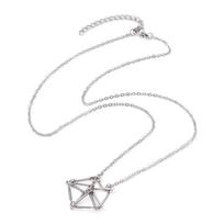 Silver Color Crystal Holder Cage Necklace Interchangeable Copper Chain Necklaces Necklace Accessories Gold Color