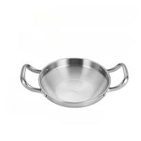 Stainless Steel Hong Kong Style Double Handle Dry Pot Commercial Seafood Pot Outdoor Hot Pot Thick home use  Bottom Shallow Pan (as the picture,20cm)