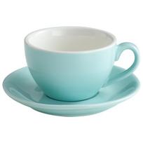 Kitchen Drinkware 220ml Ceramic Coffee Cup Solid Color European Style Cappuccino Cup with Base Tea Cup Espresso šviesiai mėlyna spalva