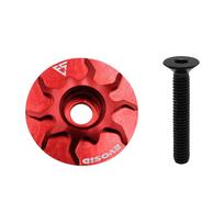 MTB Bicycle Headset Top Cap 1-1/8 Road Bike Stem Cover Aluminium Alloy Ultralight Headset Cover With Screw For 28.6m Fork raudona