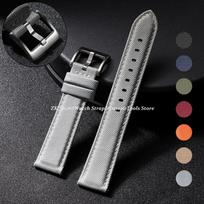 Nylon Leather Watch Strap 20mm 22mm Quick Release Spring Military Watchband Watch Accessories Replacement Army Green Bracelet 20mm mėlyna