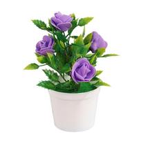 Multicolor Artificial Rose Bonsai Faux Craft Simulation Flowers Potted Photography Props Scene Model Lifelike Pot Plants