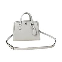 MICHAEL KORS Chantal commuter business adjustable shoulder strap cow leather messenger bag handbag small size women's silver sidabras