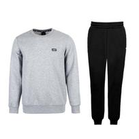 Skechers Solid Color Fleece Thick Loose Round Neck Pullover Sweatshirt And Pants Two-Piece Casual Sports Suit L324M157-004F+L324M154-0018 2XL