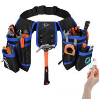 Duty Magnetic Tool Belt Multi-Pocket Tool Bag with 26 Loops Detachable Waist Organizer for Electricians & Construction Workers