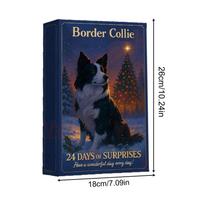 Christmas Calendar 2025 2D Acrylic Advent Dog Figurines 24-Day Animal Calendar Christmas Decorations for Kids Adults Home Decor 24PCS