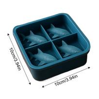 3D Funny Shark Mold Ice Mold Easy Release Silicone Tray Shaper Mould for Drinking Silicone Ic e Mold Creative Kitchen Gadgets mėlyna