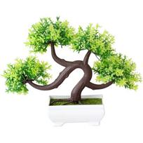 For MINI Pine Bonsai Decorative Artificial Plant for Tabletop Photography Backdrop 21cm Height Lightweight Design žalia