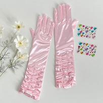 Long Pleated Mittens Pleated Full Finger Long Mittens Sweet  Gloves  Dancing