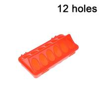 Household Red Double Row 12/18 Holes Poultry Ground Feeder Plastic Clamshell Feeding Chicken Groove Farm Breeding Supplies