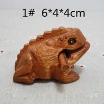 Wooden Lucky Frog Thailand Traditional Craft Croaking Musical Instrument Home Office Decor Fengshui Carved Ornament Kid Toy Gift