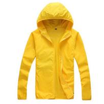 Vienspalvė unisex lauko neperpučiama striukė su gobtuvu, apsauga nuo saulės, žvejybos paltas XXXL geltona