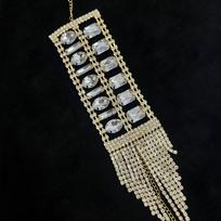 Luxury European-American Rhinestone Multi-row Tassel Bracelet auksas
