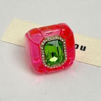New Colorful Rhinestones Ring Three-dimensional Geometric Finger Ring Elegant Jewelry Square Ring Women Gift
