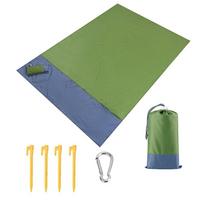 Tarp Seat Cushion Waterproof Beach Mat Outdoor Picnic Pad Folding Camping Mat Anti-Sand Blanket 200cmx145cm tamsiai žalia spalva