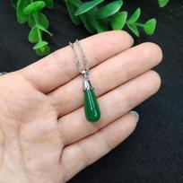 Malay Jade Water Drop Pendant Quartz Jade Silver Necklace - Simple and Versatile Design 649