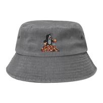 Cute The Little Mole Bucket Hat for Women Travel  Field Hat Street Foldable for Vacation Fishing FisherUnisex Hats Bob One Size