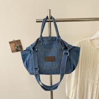Korean Style High End Crossbody Bag New Lazy Style Washed Denim Casual Shoulder Underarm Bag Stylish Versatile Commuting Bag