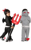 [Miwoluna] Halloween Costume for Kids: Devil Outfit, Cute Boys and Girls, Two-Piece Set, Sizes 90, 100, 110, 120 (Black, 110cm)