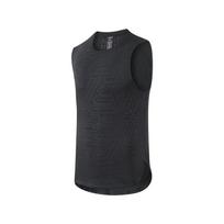 Men's Quick-Dry Athletic Tank Top, Breathable Jacquard Sleeveless Workout Shirt With Side Slits M