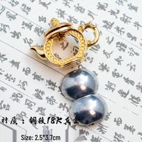 Rotatable Mahjong Kettle Song Brocade: Embroidery DIY Fabric-Covered Gilt Copper Ornament