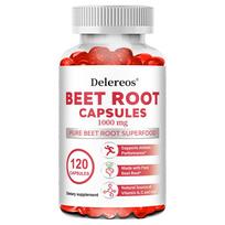 Ekologiškų burokėlių šaknų 1000 mg maisto papildas, 120 žolelių ekstraktų minkštųjų kapsulių buteliuke 120 Capsules