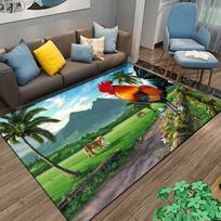 Vintage Rooster and Hen Chicken Area Rug Large,Carpet Rug for Living Room Bedroom Sofa Doormat Decoration,Non-slip Door Mats 40x60cm 16x24 inch