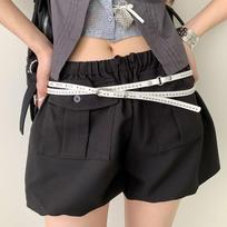 Gothic Long Double-layer Belt Spicy Girl Y2K Belt Fashion Punk Waistband  Unisex balta